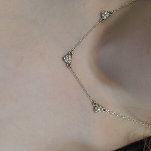 N3327 sterling crystal heart choker high end